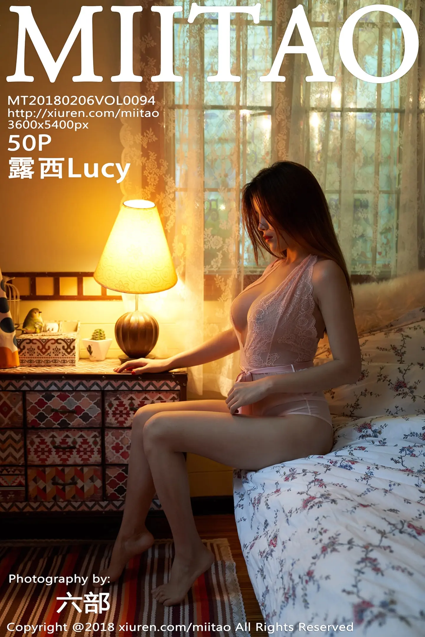 [MiiTao蜜桃社]Vol.094_嫩模露西Lucy居家私房粉嫩蕾丝内衣透视秀傲人豪乳诱惑写真50P-秀人网 - XiuRen.Pro